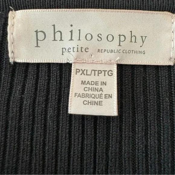 Philosophy Ribbed Knit Front Zipper Long Sleeves  Sweater Cardigan SZ PXL #1962 - Picture 6 of 9